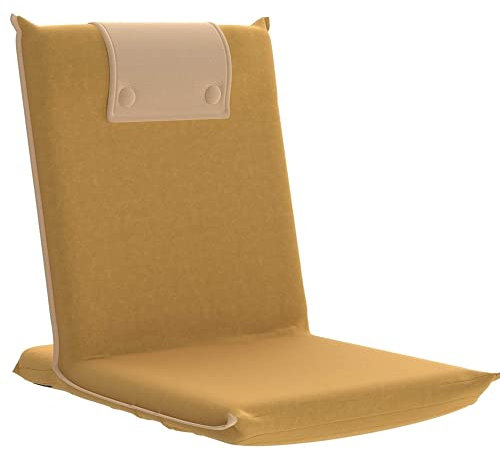 bonVIVO Bodenstuhl Easy III - Bodenstuhl mit Rückenlehne Outdoor – klappbarer sitzkissen mit rückenlehnee – Yoga & meditationsstuhl, bodensessel fur Lesen oder als Gaming-Stuhl – wasserfest – Beige