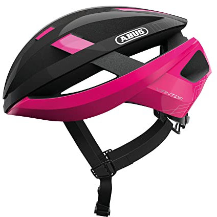 ABUS Rennradhelm Viantor - Sportlicher Fahrradhelm für Einsteiger - für Damen und Herren - Pink/Schwarz, Größe L