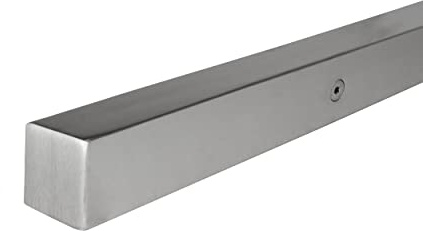 INOXLM Corrimano in acciaio inox AISI 304 con finiturasatinata 40x40 mm| Corrimano in acciaio inox made in Italy | Corrimano fai da te | Corrimano ideale per uso interno ed esterno (2800 mm)