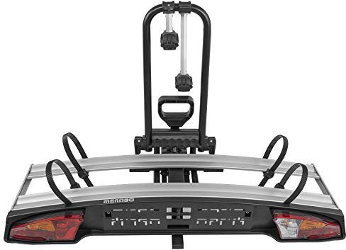 MENABO Alcor 2 portabicicletas para el Enganche de Remolque Apto para 2 Bicicletas, Bicicletas eléctricas o fatbikes con Carga de 50 kg