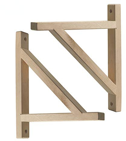 Regalträger,2 Stück Massive Birke Dreieck-Regalhalterungen,Wand Montiert Regale Regalstütze,Lagergewicht 20-30Kg Regalhalter Schwerlastträger Grad L Gestalten/braun / 180mm