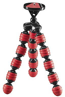 Minitrípode móvil Flexible Cullmann Alpha 350 con Soporte para Smartphone, Rojo, Carga máxima 1 kg, Peso 204 g