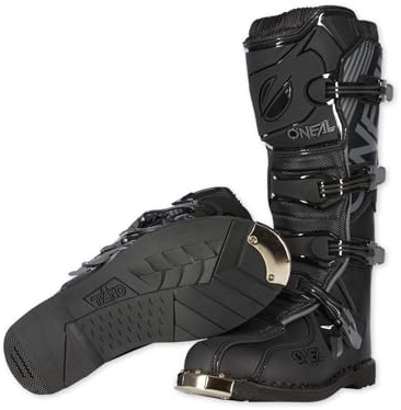 O'NEAL | Bottes de motocross | MX Enduro | Protection de la semelle en métal, boucles facilement réglables | Botte TRIBUTE | Adulte | Noir | Taille 43/10
