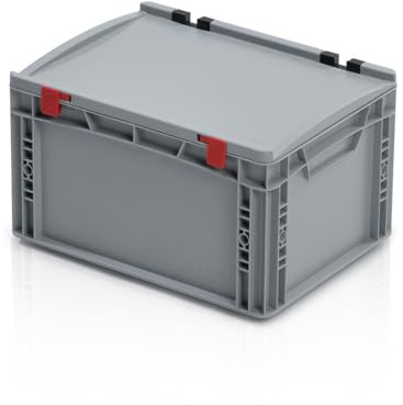 WETEC Lagerbehälter, 400 x 300 x 235 mm (Eurobehälter Stapelbehälter Transportbehälter Eurobehälterdeckel) Innenmaße B x H x T: 370 x 270 x 215 mm/Außenmaße B x H x T: 400 x 300 x 235 mm