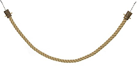HappyBird | Kletterseil 4cm Ø x 500 cm aus Jute für Papageien mit Edelstahl Befestigung, auch für Ara & Kakadus Papageienseil