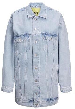 JJXX Cazadora Chaqueta Larga JXALISON Oversize CR503 NOO, Mezclilla De Color Azul Claro, XS para Mujer