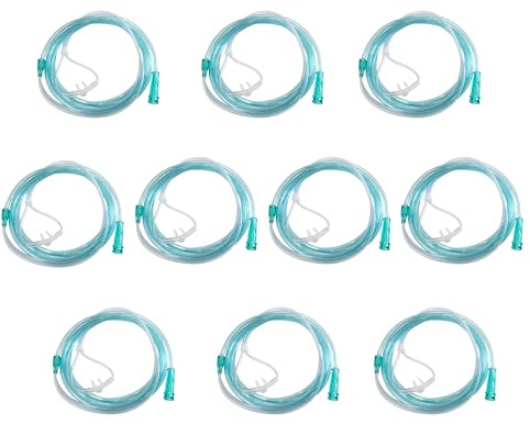 GlobalRoll Pediatric Nasal Cannula, 8.2 ft Cannula Nasal Tubing with Short Nasal Plug Head for Oxygen, Kink Resistant Nasal Oxygen Cannula for Long-Term Use Patients (10 Pack, Pediatric)