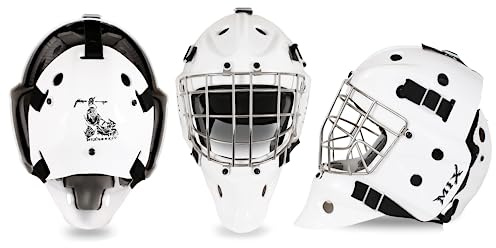 Mix MX3 Senior Goalie Mask – Engineered for Maximum Impact Resistance, Featuring Durable Construction and Enhanced Coverage for Consistent Performance Senior - White