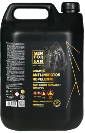 MENFORSAN Shampoo repellente per cavalli, 5L : con margosa, geraniolo e lavandina : BIO, 100% naturale : CURA DEL CAVALLO PREMIUM