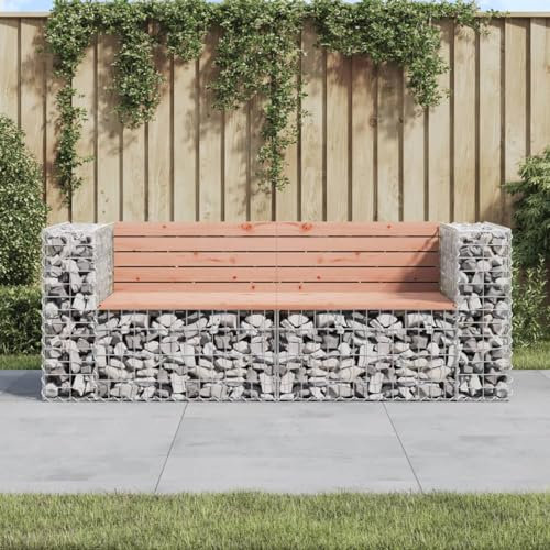 ZEYUAN Banc de Jardin Design Gabion 184x71x65,5 cm Bois Massif Douglas,Banc De Plage,Banc De Jardin,Banc Léger