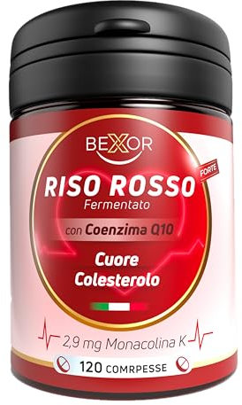 Bexor® Riso Rosso Fermentato Forte Colesterolo Bexor | 120 Compresse | + Coenzima q10, Cassia Noname | 2,9g Monacolina k