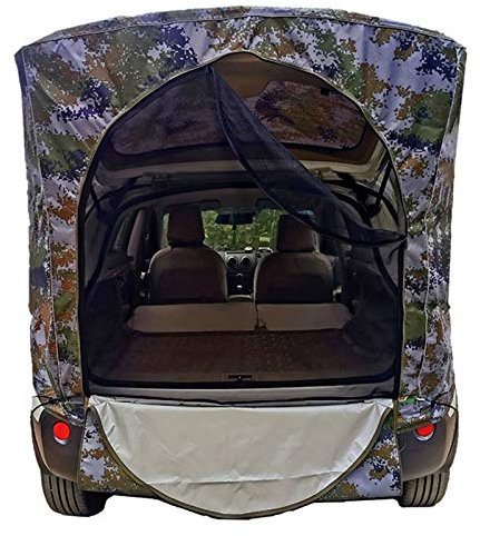 Campingzelt, Autozelte für Camping, SUV, Autozelt an der Rückseite des Kofferraums für SUVs, Outdoor-Camping, anwendbar für Modelle mit oberen und unteren zweistufigen Heckklappen,