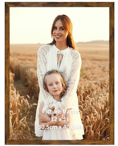 Giftgarden Rustic Braun Bilderrahmen 30x40 cm, Einzel Großer Posterrahmen | für 40x30 cm Fotos und Bilder – ausschließlich für horizontale oder vertikale Wandmontage