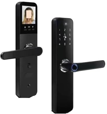 Videocamera for riconoscimento facciale Spioncino Euro 85mm Video da infilare Sblocco remoto Tuya Wifi Impronta digitale biometica Serratura intelligente digitale ( Color : Fingerprint Tuya , Size : 5
