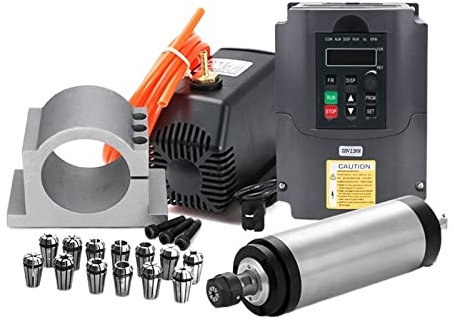 Kits de moteurs de broche CNC 1. 5kw / 2.2kw Broche refroidie à l'eau + onduleur + 65 / 80mm pince + pompe à eau/tuyau 5m + 13pcs Er20 / er11 for Cnc Routeur de bois Pour fraiseuse de gravure de rou