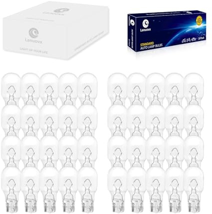 Lanuovx 921 Bulbs 40 Pack,12V 16W T5 W16W Incandescent Light Bulbs Brake Light Bulb,921 Bulb For License Plate Light Side Marker White Halogen Incandescent Replacement