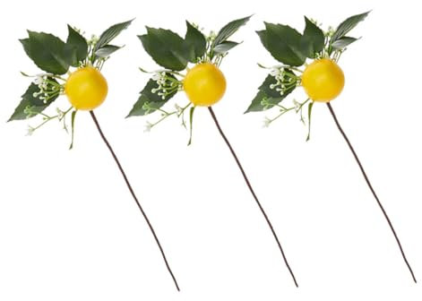 TOPBATHY Künstlicher Zitronenstamm für Serviettenhalter Faux Zitronenfrüchte Zweige Gefälschte Früchte Bouquet Zweig