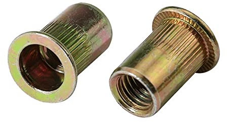 10/20/30/50 Stück M3 M4 M5 M6 M8 M10 M12 Verzinkter Kohlenstoffstahl Rändelmuttern Flachkopf Gewindenieteinsatz Nutsert Cap Nietmutter(M10 20pcs)