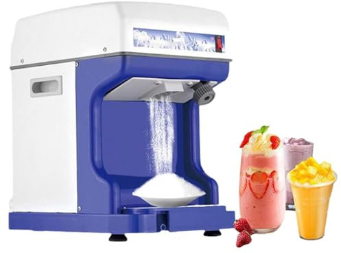 CHANGLKJ Electric Ice Crusher, Commercial Ice Shaver Machine with Large Ice Outlet, Ice Flower Thickness Adjustable and Yield 10.8kg/min, Durable Stainless Steel Turntable, for Snack Shop, Hotel, Bar