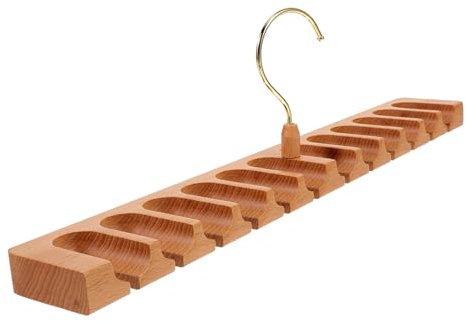 Warmhm Gürtel-Organizer Aus Holz Und Edelstahl Gürtelhalter Für Schrank Hängeregal Für Mehrere Gürtel Platzsparend Und Robust Gürtel-Organizer Für Zuhause Und Hotels