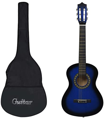 Juroupi Konzertgitarre für Anfänger und Kinder, mit Tasche, Blau, 1/2 34 Zoll, klassische Gitarre, klassische Gitarre für Anfänger, klassische Gitarre, Junior-Gitarre, Anfänger, 3055603