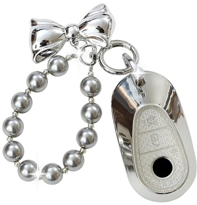 ZVRSUA Autoschlüssel Hülle Passt für Mercedes Benz,Schlüsselhülle Cover Kompatibel mit Mercedes Benz A B C E S Klasse G Klasse W206 W223 2020UP Smart Key,Keyless Go Schutz (silbergrau)