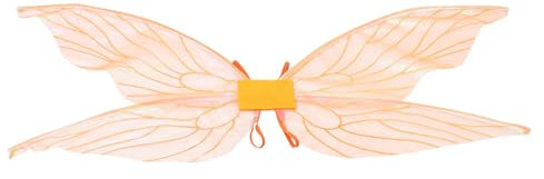 TOKIDNY 2St Zikadenflügel Feenkostüm für Frauen Flügel Prinzessin Feenflügel partydekoration Party Decoration weihnachtsdeko flügelförmige Engelsverzierung Cosplay-Party-Flügel Garn Orange