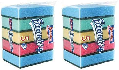Spontex 61590001 Estropajos con Esponja de Poliuretano, 5 Unidad (Paquete de 2)