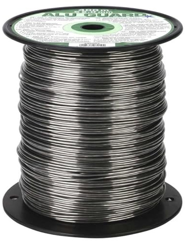 Agrarzone aluminiumtråd 400 m betesstängseltråd av aluminium – högkvalitativt betesstaket, trådsträng för betesstaket, elektriskt staket (2,0 mm)