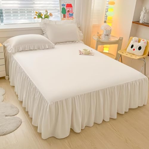 HLTQL Bett Hussen Umrandung Bed Skirts & Valances Boxspringbett Husse Komplett Betthusse 180x200 HöHe 43 cm Ruffled Mit Plattform Bett Rock Drop(#1,180x200cm)