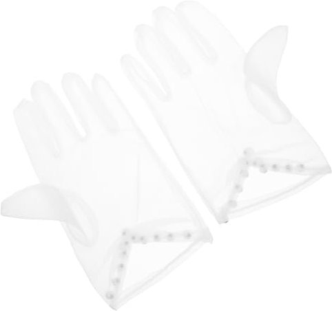 SHERCHPRY 1 Paar Brauthandschuhe Perle Braut zur Hochzeit Braut- hochzeit braut hochzeitslaken wedlock hochzeitshaarschmuk Handschuhe für Damen ausgefallen Mädchen Handschuhe Gittergewebe