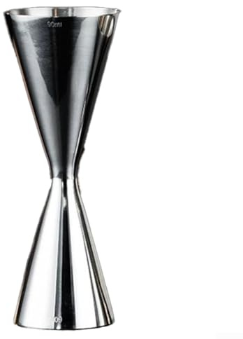 Medidor doble de cóctel de acero inoxidable, medidor de alcohol para bebidas alcohólicas, para bar, fiesta, camarero (60/90 ml)