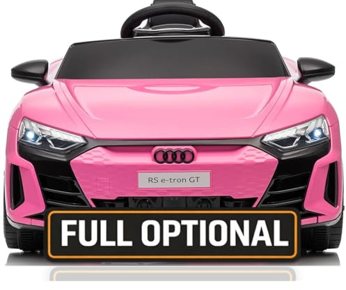 Audi RS e-tron GT Auto Elettrica per Bambini 12V con Telecomando Parentale – Macchina Cavalcabile con Porte Apribili, Cinture di Sicurezza a 3 Punti, Luci LED, MP3 USB SD, Ammortizzatori Rosa