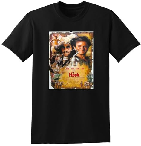 Hook T Shirt 1991 bluray DVD Cover Poster tee Robin Williams Black L