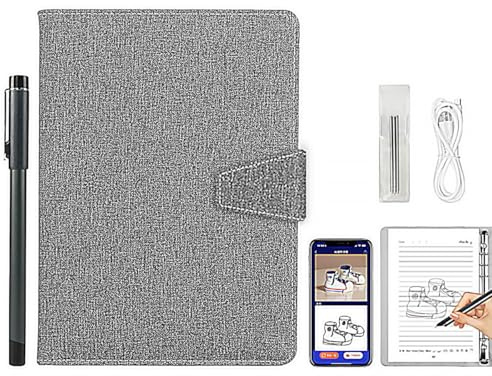 Digital Notebook Drawing Tablet with Smart Pen, Real-Time Syn for Digitizing, Convert to Text,Storing and Sharing Paper Notes, Electronic Writing Board Compatible with Smartphone Tablet,gray B