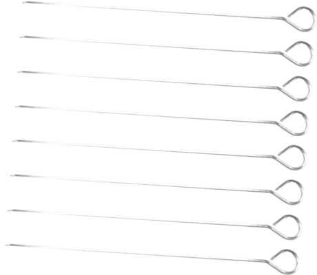 SUPVOX 8 pièces Brochettes Acier Inoxydable Plates Robustes pour Bbq Extérieur Grip Confortable pour Viandes Légumes et Fruits de Mer Camping et Barbecue à