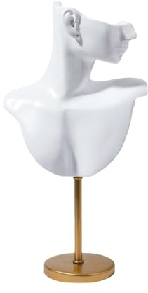 UxicRuya Espositore per Gioielli con Busto di Manichino, Espositore per Orecchini E Collane, Bianco