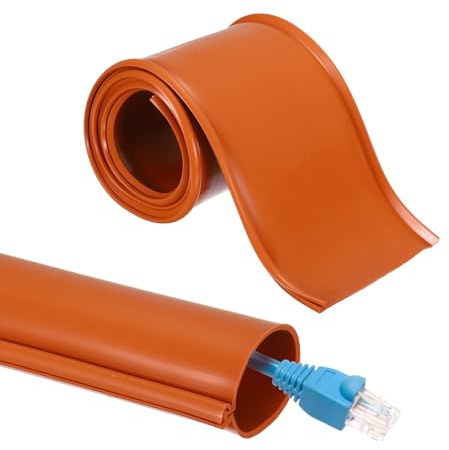 sourcing map 3.3ft Cable Management Sleeve, 1.6 Inch ID Flexible Cord Wires Hider Cover Insulation Snap-fit Protector for Substation, High-voltage Electrical Networks, Red