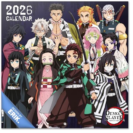 Grupo Erik: Calendario 2026 da Muro Demon Slayer Manga | Calendario geniale 2026-30x30cm + Poster da parete in Regalo (Poster Manga), Planner 2026 - Mensile da Parete