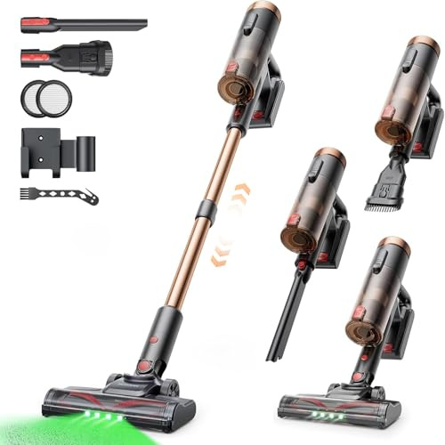 Proscenic P11 Ultra Nouveau Aspirateur Balai sans Fil,50KPa 50Mins 500W Aspirateur sans Fil Puissant,Brosse Anti-Emmêlement,télescopique Léger Aspirateur Balai pour Tapis,Poils Animaux,Sol Dur,Voiture