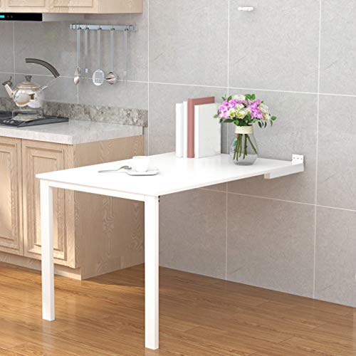 Tavolo da lavoro sospeso da parete, tavolo da lavoro e tavolo da pranzo galleggiante multifunzione, scrivania convertibile per casa, ufficio e cucina, 119,4 x 61 cm, con viti