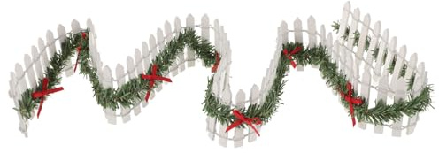 Toddmomy Miniature Wooden Picket Fence for Christmas Decor Small Garden Ornament Craft Micro Landscape Accessory White Handcrafted Fence for Fairy Garden DIY Projects