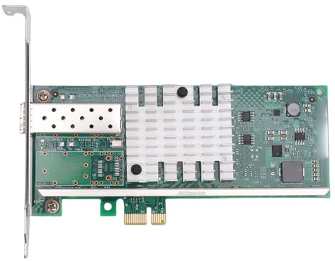 Dpofirs Carte Réseau Fibre SFP+ 10G, Puce 82599, Emplacement PCIe X1, Port Unique avec Module Multimode, Compatible avec Wins/Linux/VMware