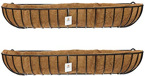 RUDDINGS WOOD 2 x Heavy Duty Wall Garden Troughs 120cm - Metal Window Box - Flower Wall Basket