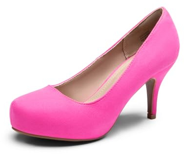 DREAM PAIRS Women's Low Stiletto Platform Heels Pumps | Classic Elegant Versatile Heel Dress Low Platform Pumps Shoes for Wedding Party Brithday Work Office
