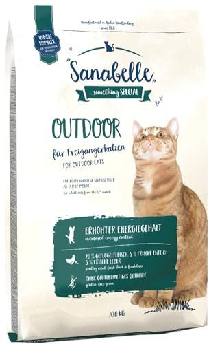 Sanabelle Outdoor | Katzentrockenfutter für ausgewachsene Katzen (ab dem 12. Monat) | besonders geeignet für Freigängerkatzen mit erhöhtem Bewegungsumfang | 1 x 10 kg