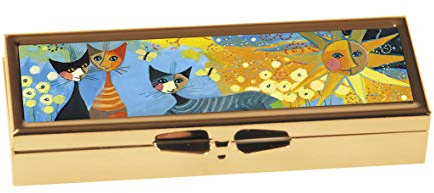 Fridolin 19991 Pillendose für 7 Tage, Motiv: Dolce Vita von Rosina Wachtmeister; Größe: ca. 10,1 x 3,50 x 1,70 cm
