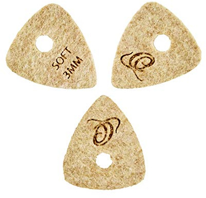 ORTEGA Púas de fieltro para instrumentos de cuerda de nailon y ukeleles - 3 mm suave / paquete de 3 unidades,, OGP-F-S3