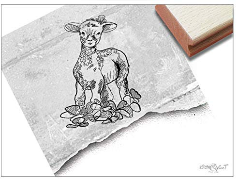 Stempel Osterstempel OSTERLAMM Lämmchen - Tierstempel Motivstempel zu Ostern, Karten Geschenkanhänger Osterdeko Scrapbook - zAcheR-fineT