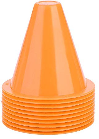 MAGT Markierungshütchen Fussball, 10 Stück 8,5 cm/3,35 Zoll Fußball Hütchen Kunststoff Fussball Trainingshütchen Fußball Marker Zubehör (Orange)